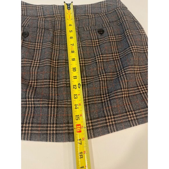 Gap Womens Plaid Mini Skirt With Button Details Size 8 Gray & Beige Wool Blend S - Picture 9 of 9